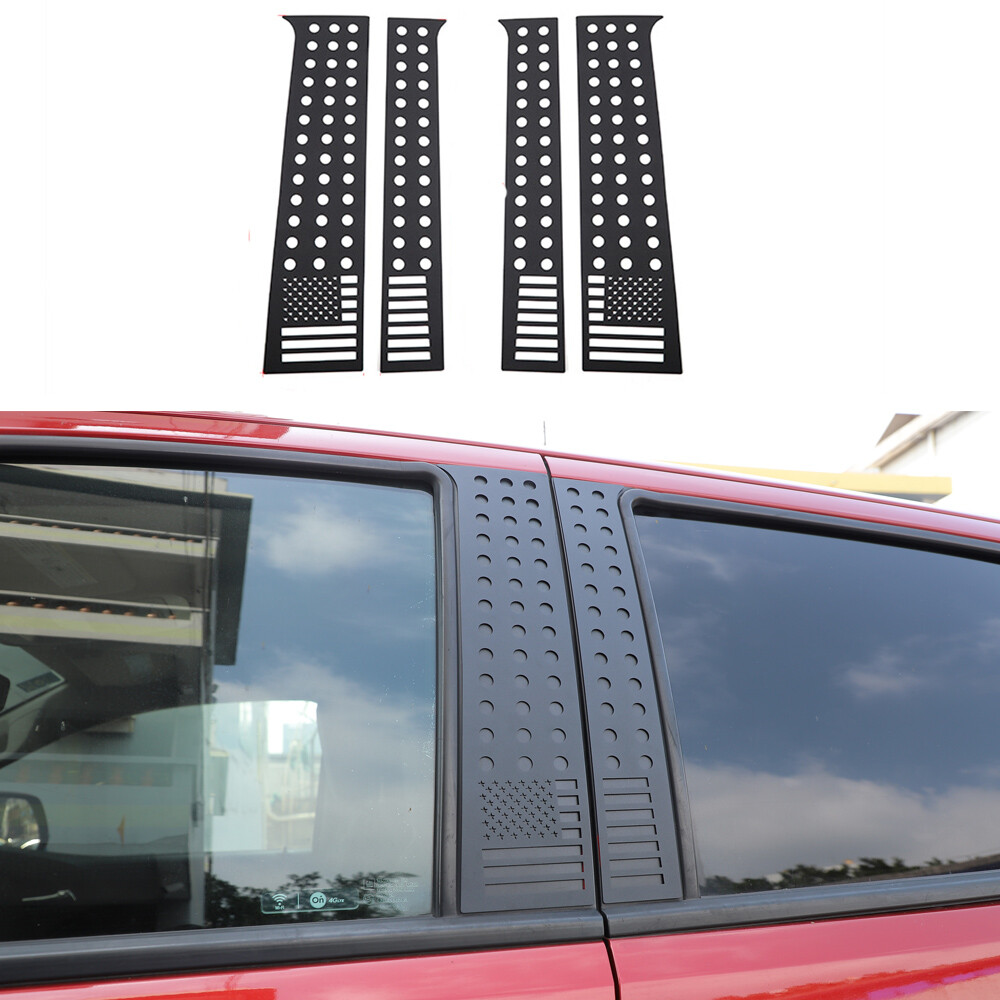 Alloy US Flag Style Window Pillar Posts Cover For Chevy Colorado/GMC Canyon 14+