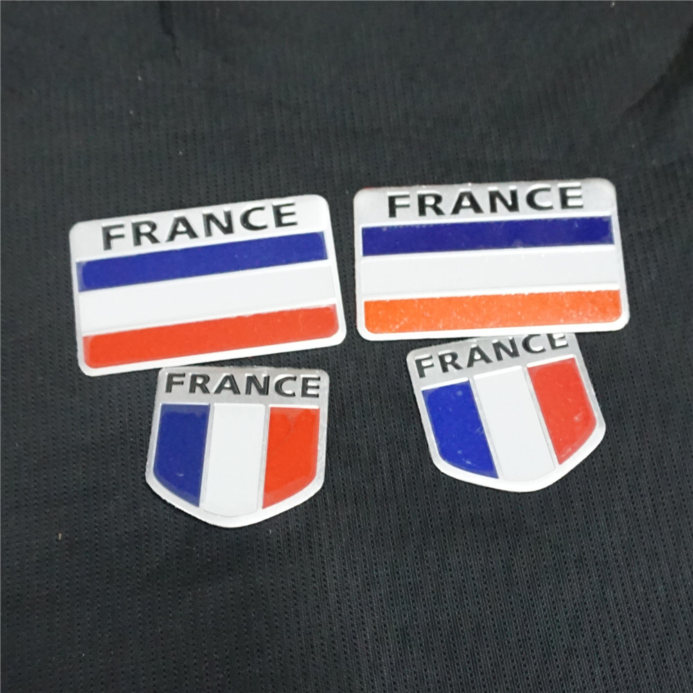5x Small FRANCE Flag Metal Emblem Badge Decal Sticker Car Motors 3D Vehicle Line