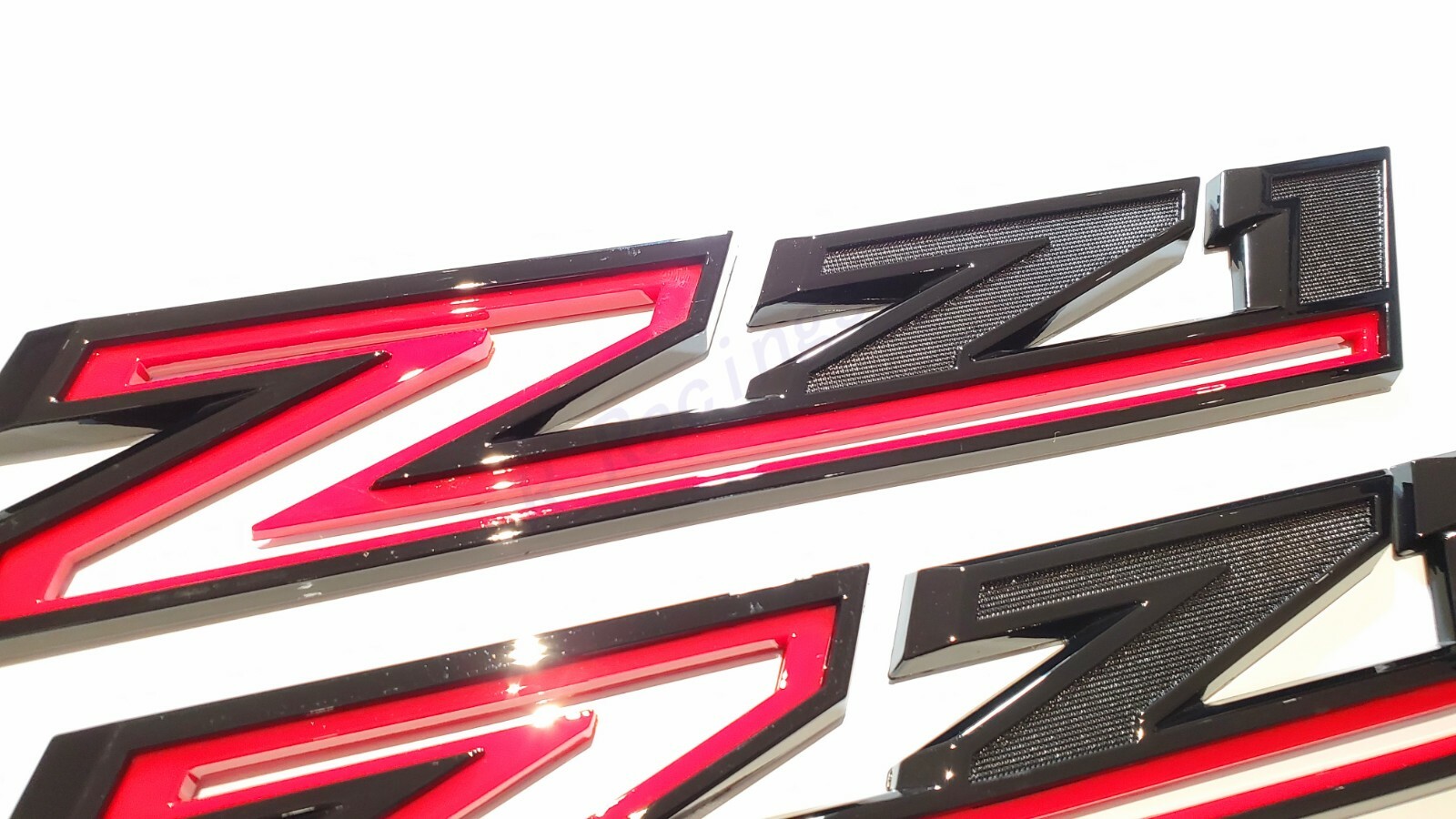 3PCS Glossy Black Red Z71 Front & Fender Emblem Badge 2019-2021 Silverado 1500
