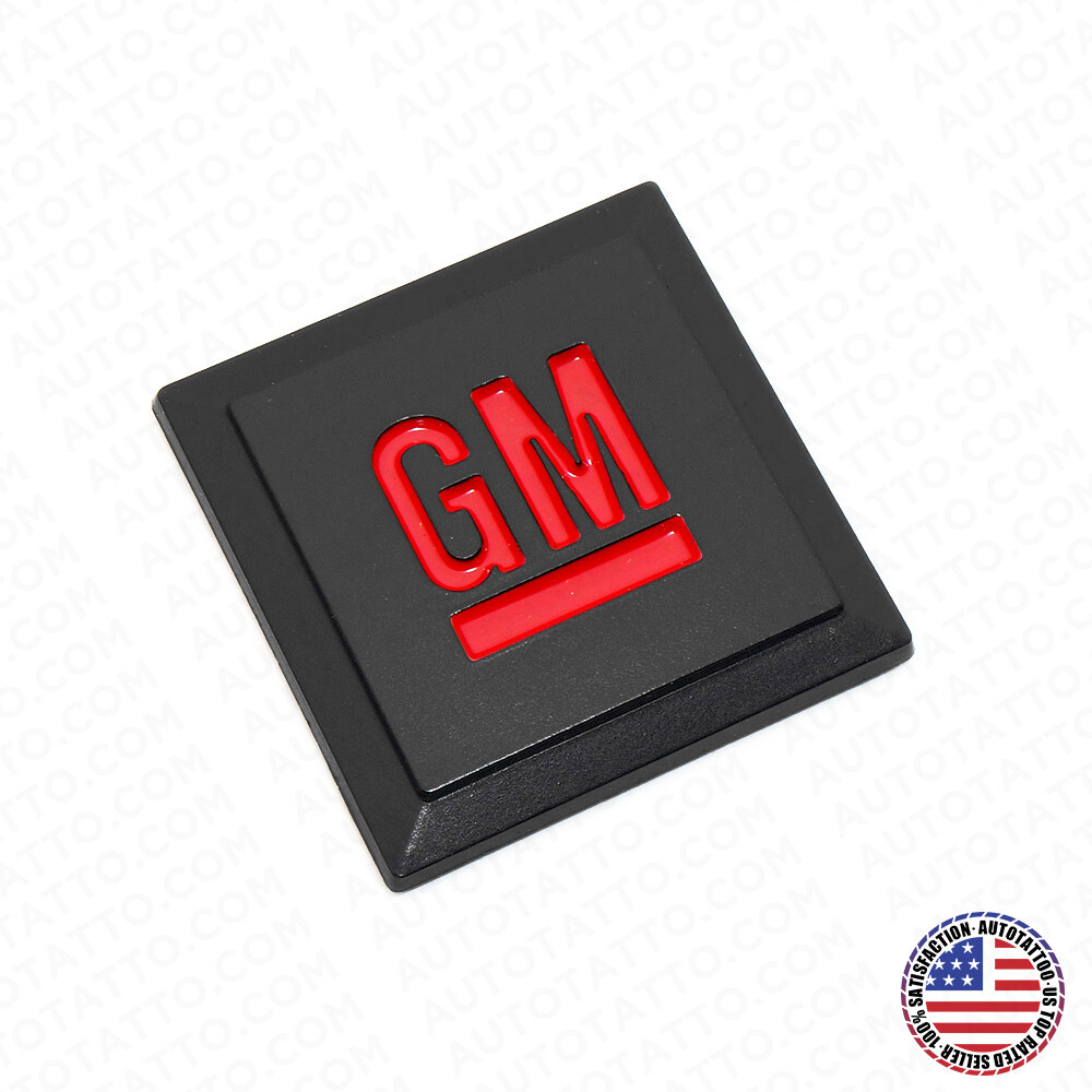 GM Logo Mark of Excellence 1.25″ Fender Door Nameplate Emblem Badge Black Red