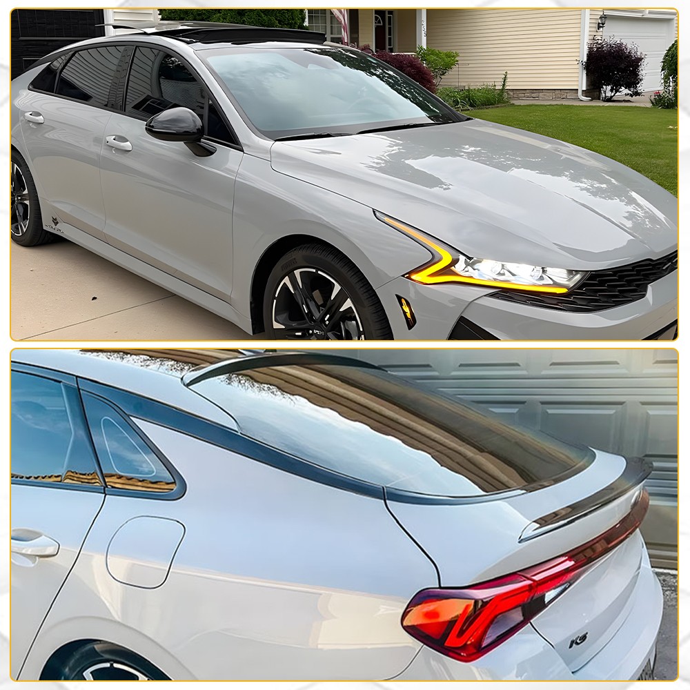 Glossy Black Chrome Delete Window Trims For KIA K5 2021-2024 1-5set