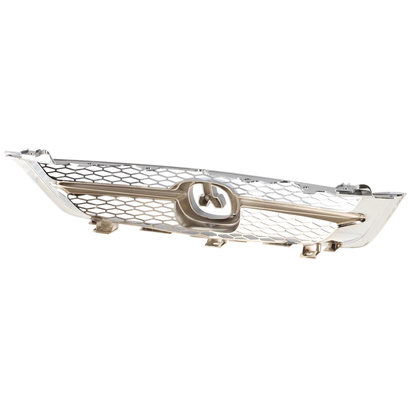 Grille For 2002-2003 Acura TL Chrome Shell w/ Black Insert Plastic