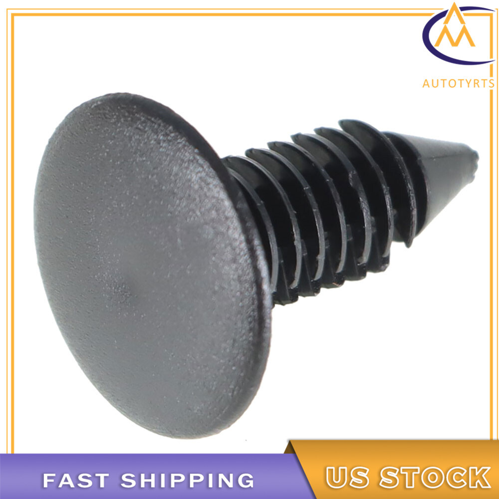 100 Pcs Black Nylon Xmas Tree Barbed Type Clips Retainers Qty 100 Plastic