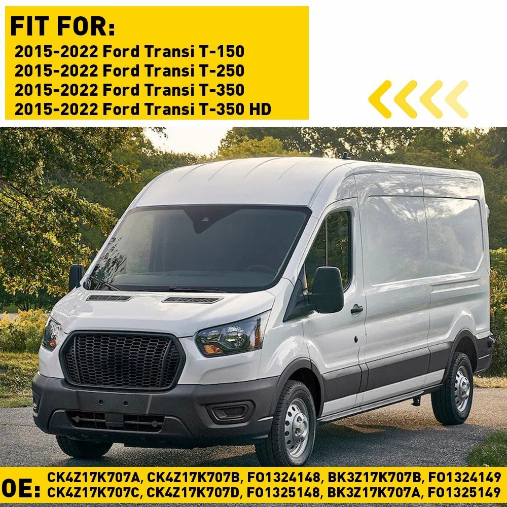 4X L&R Side Upper/Lower View Mirror Glass For 2015-22 Ford Transit-150 250 350