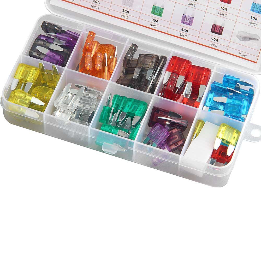 100 Pcs Car Fuse Assortment Kit 2A-40A for Cars, Trucks, SUVs, Motorcycl, RV