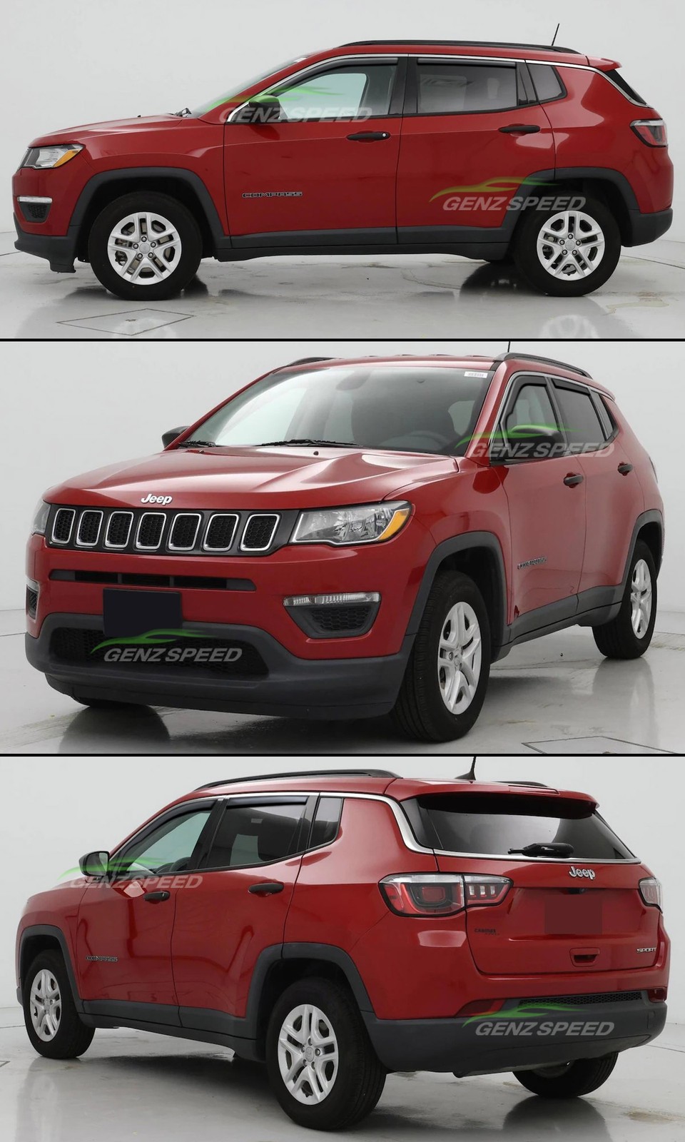For 2017-2026 Jeep Compass In-Channel Rain Guards Window Visors Vent Shade