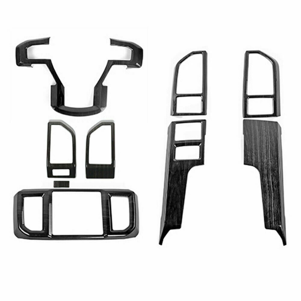 Black Wood Grain Interior Frame Decor Trim Cover Full set For Ford F150 2015+ 8x