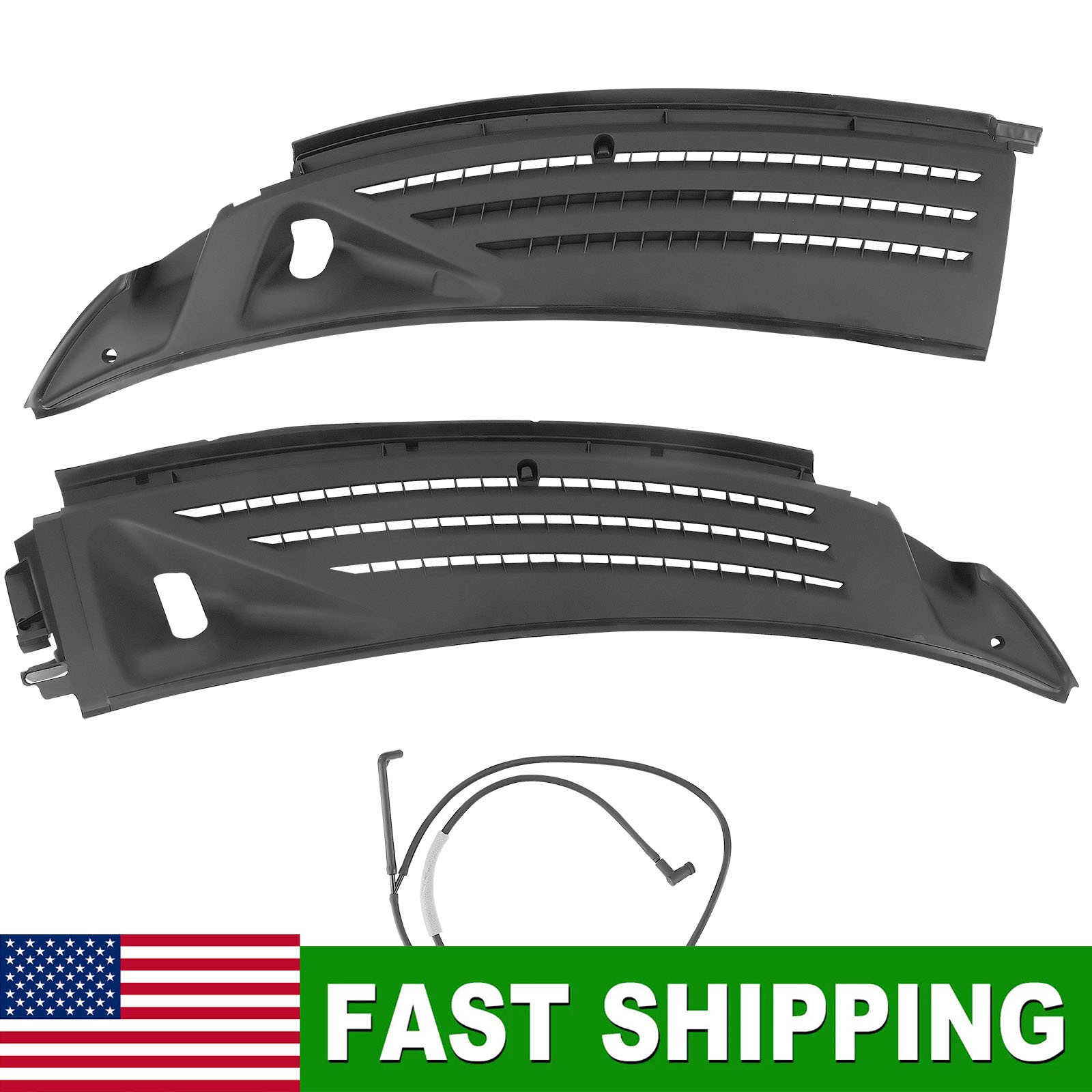 Front Cowl Panel Grille Vents Windshield Wiper Set w/Seals for 09-14 Ford F150