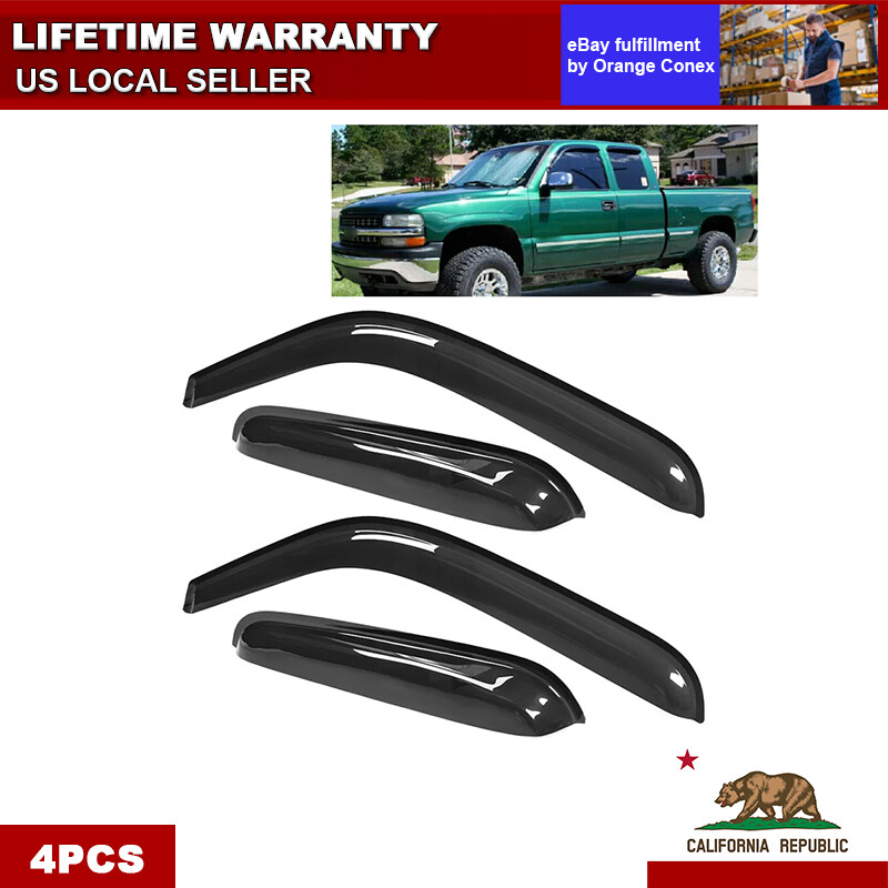 Fits 99-06 Chevy Silverado Sierra Extended Cab Window Visors Rain Sun Guard Vent