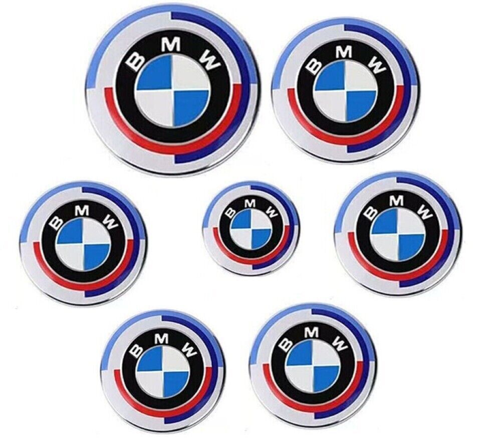 7PCS For 50th Anniversary Emblem Centre Caps Badges Set 82mm 74mm 68mm 45mm