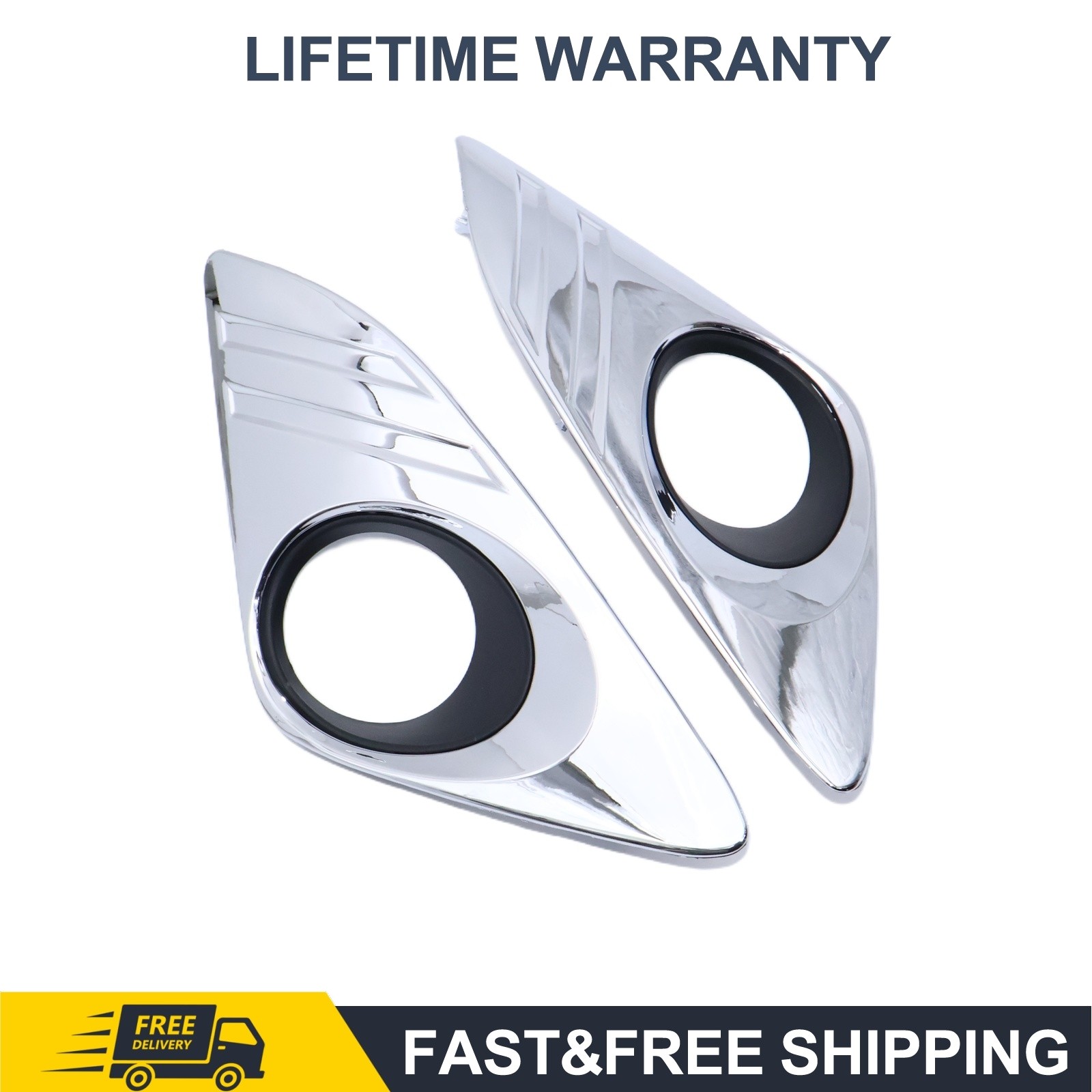 Fog Light Trim Panel Set For Toyota Camry 2012-2014 Left Right Chrome