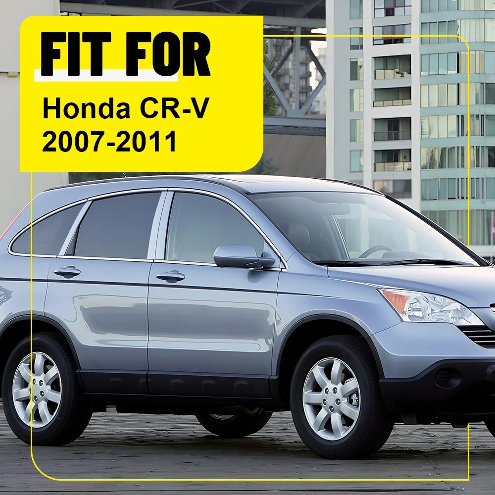 For HONDA CRV 2007 2008 2009 2010 2011 Pillar Post 6pc Window Door Trim Chrome