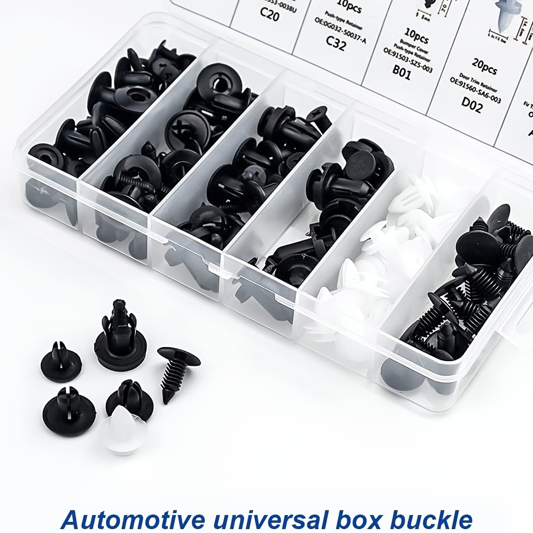 100Pcs Bumper Clips Retainer Auto Car Plastic Rivets Fastener Fender Push