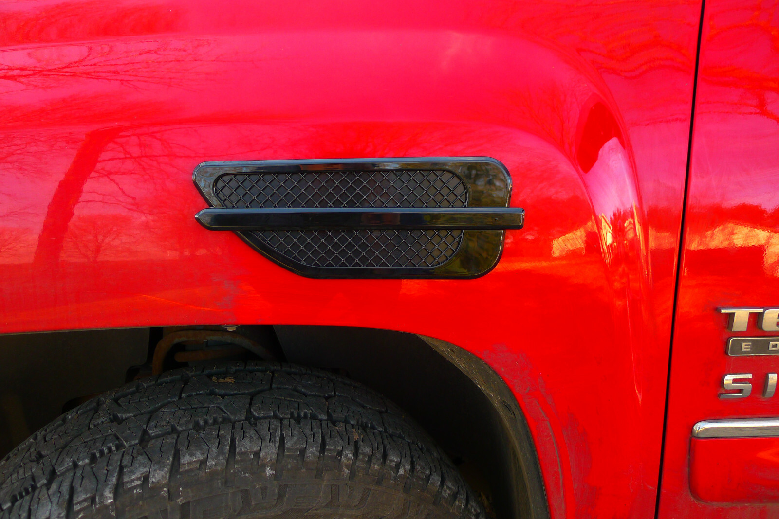 Black Mesh Fender Vents Trim Port Holes Escalade Style Set Universal Fit