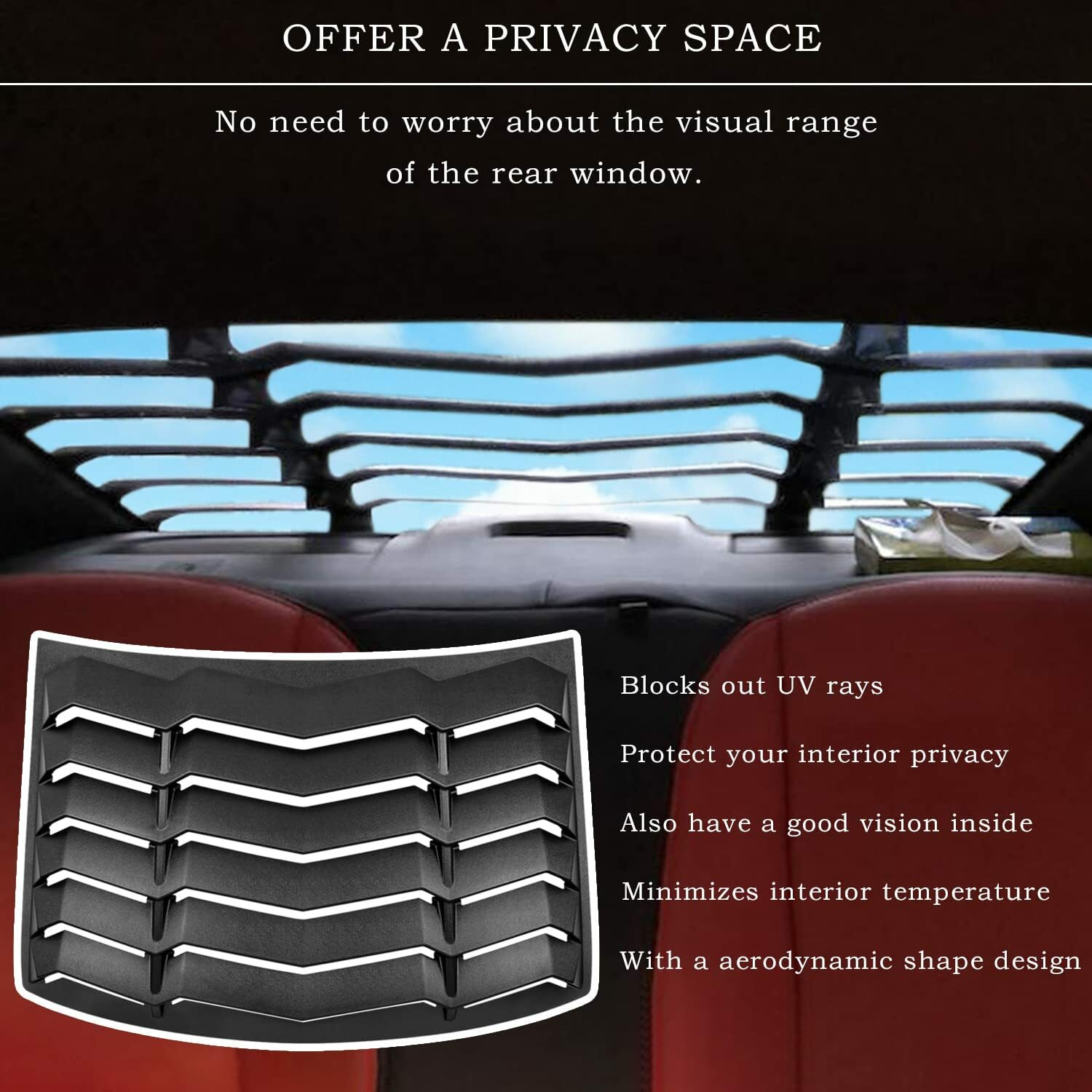 Rear and Side Window Louvers for Honda Accord Sedan 2013-2017 Lambo Style ABS