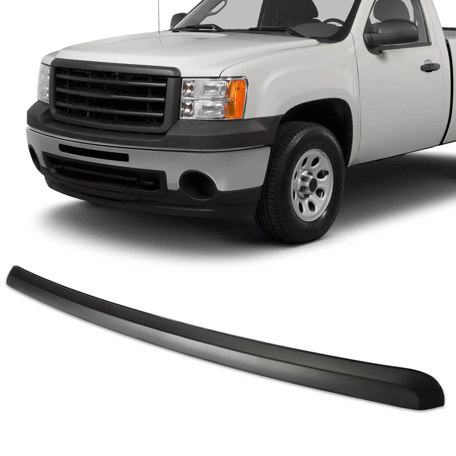 Black Front Hood Molding Trim Moulding For 07-13 GMC Sierra 1500 2500HD 3500 HD