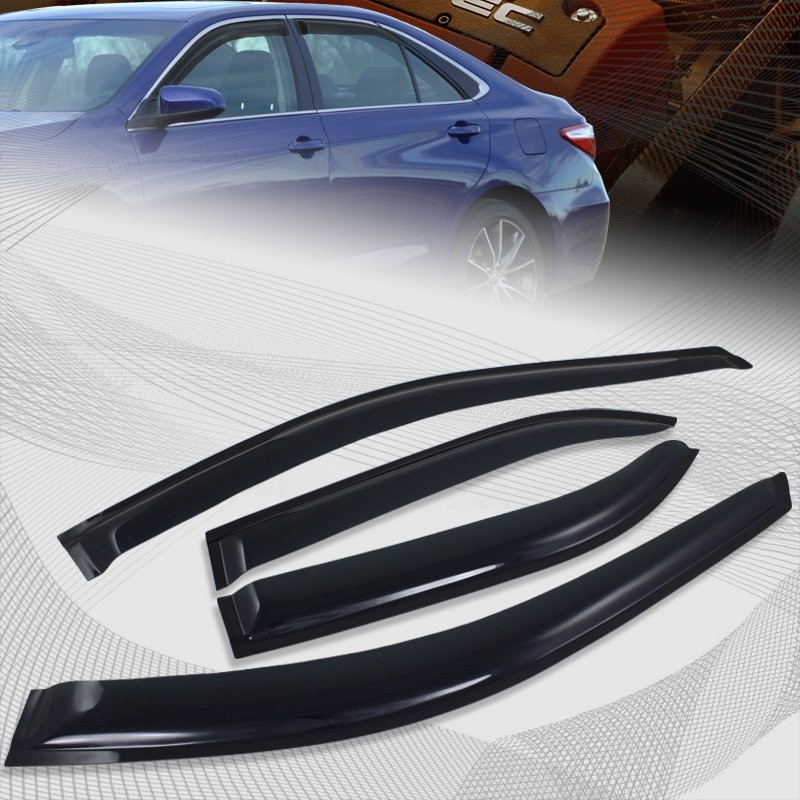 For 2012-2016 Toyota Camry Smoke Tint Acrylic Sun Shield Door Window Visor 4-PCS