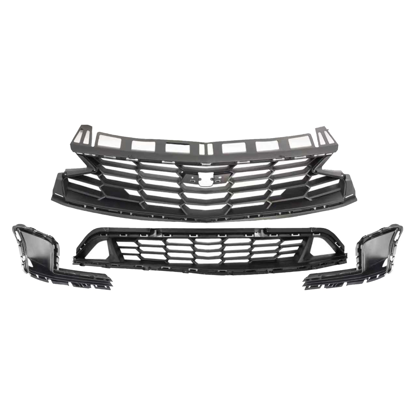 Front Upper+Lower Grille W/Bumper Cover Trim Set For Chevrolet Camaro 2019-2023