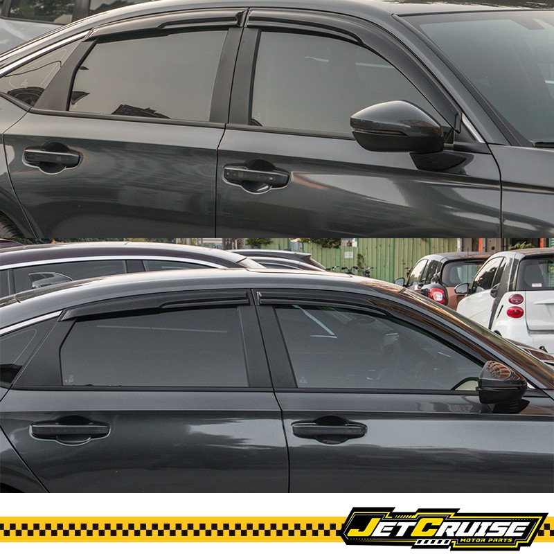 Fits 22-24 Honda Civic Mug Style Acrylic Window Visors Rain Sun Guard Deflector