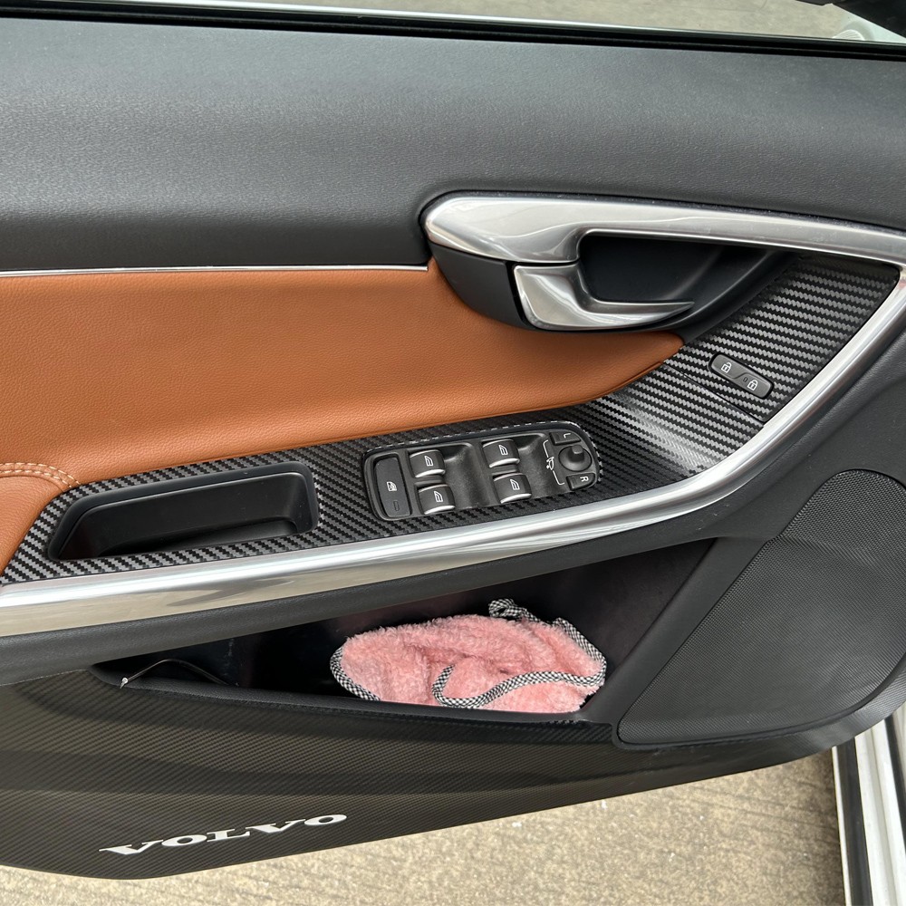 For Volvo S60 V60 2011-2017 3D Carbon Fiber Pattern Interior DIY Trim Decals