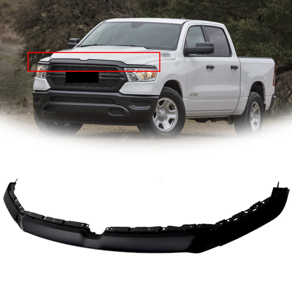 New For Dodge Ram 1500 2019 2020 2021 Black Upper Grille Trim Molding Paintable