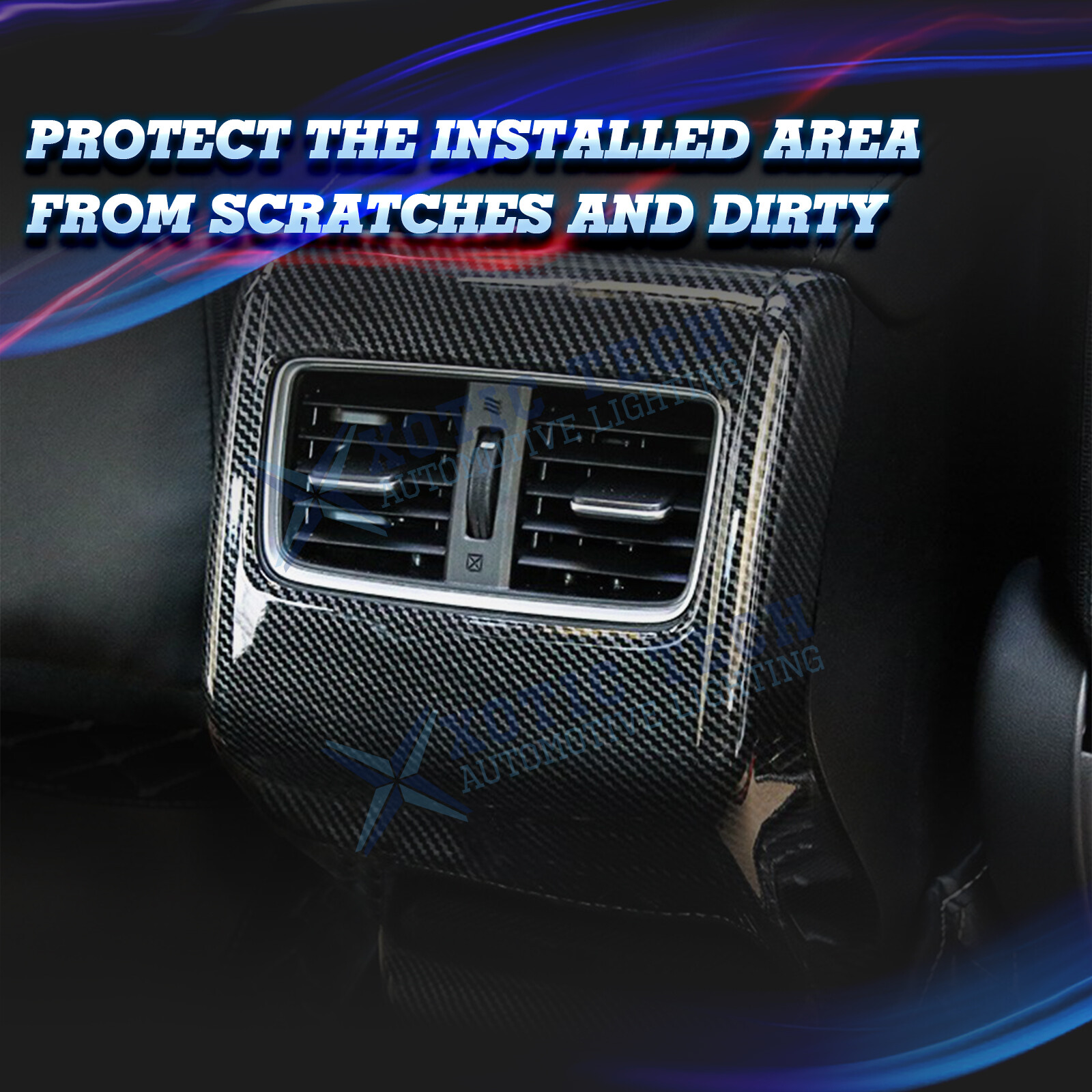 For Honda Accord 18-22 Accessories Carbon Look Rear Armrest Air Vent Cover Trim