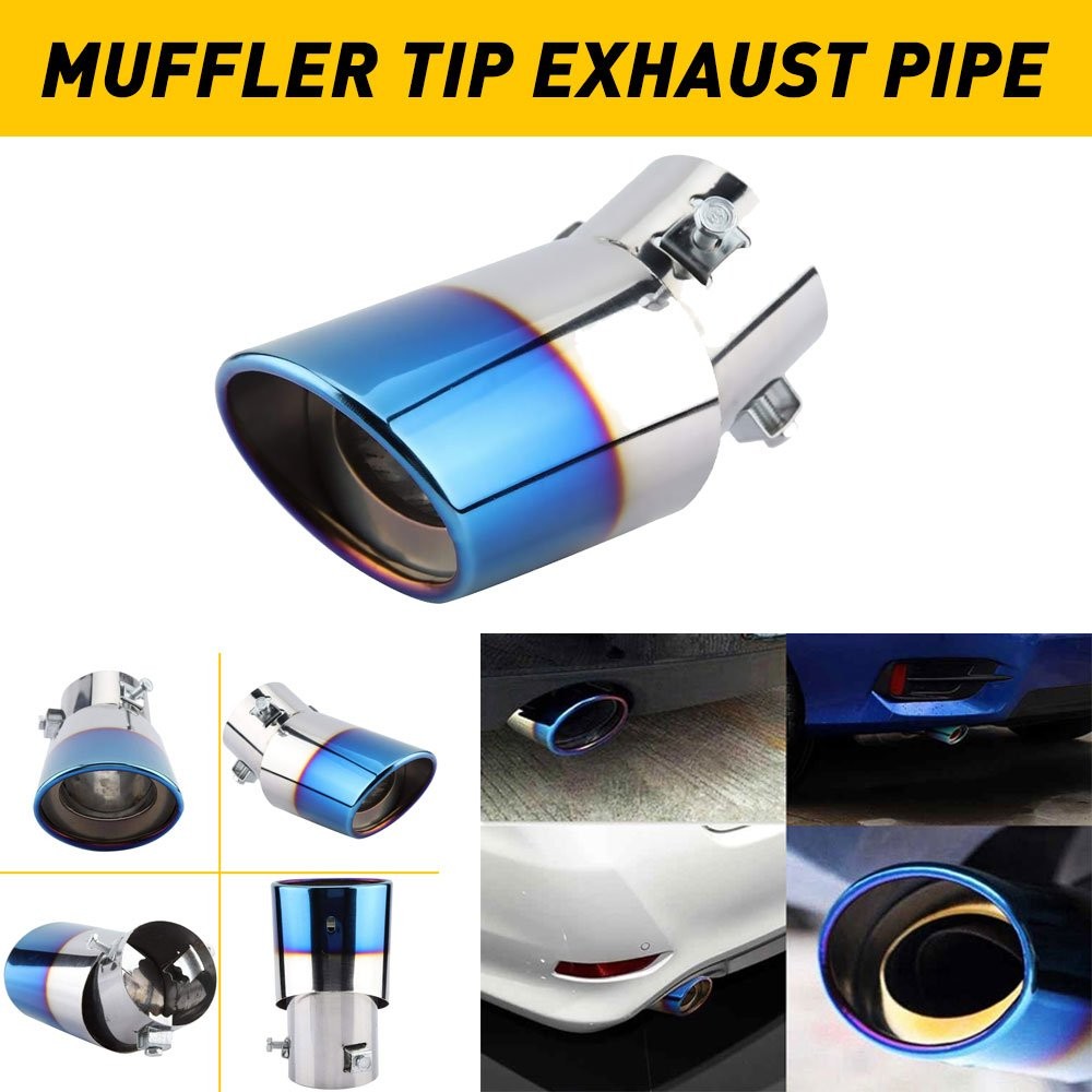 2.5″ Exhaust Auto Car Tip Tail Throat Pipe Muffler Round Stainless Steel Bend