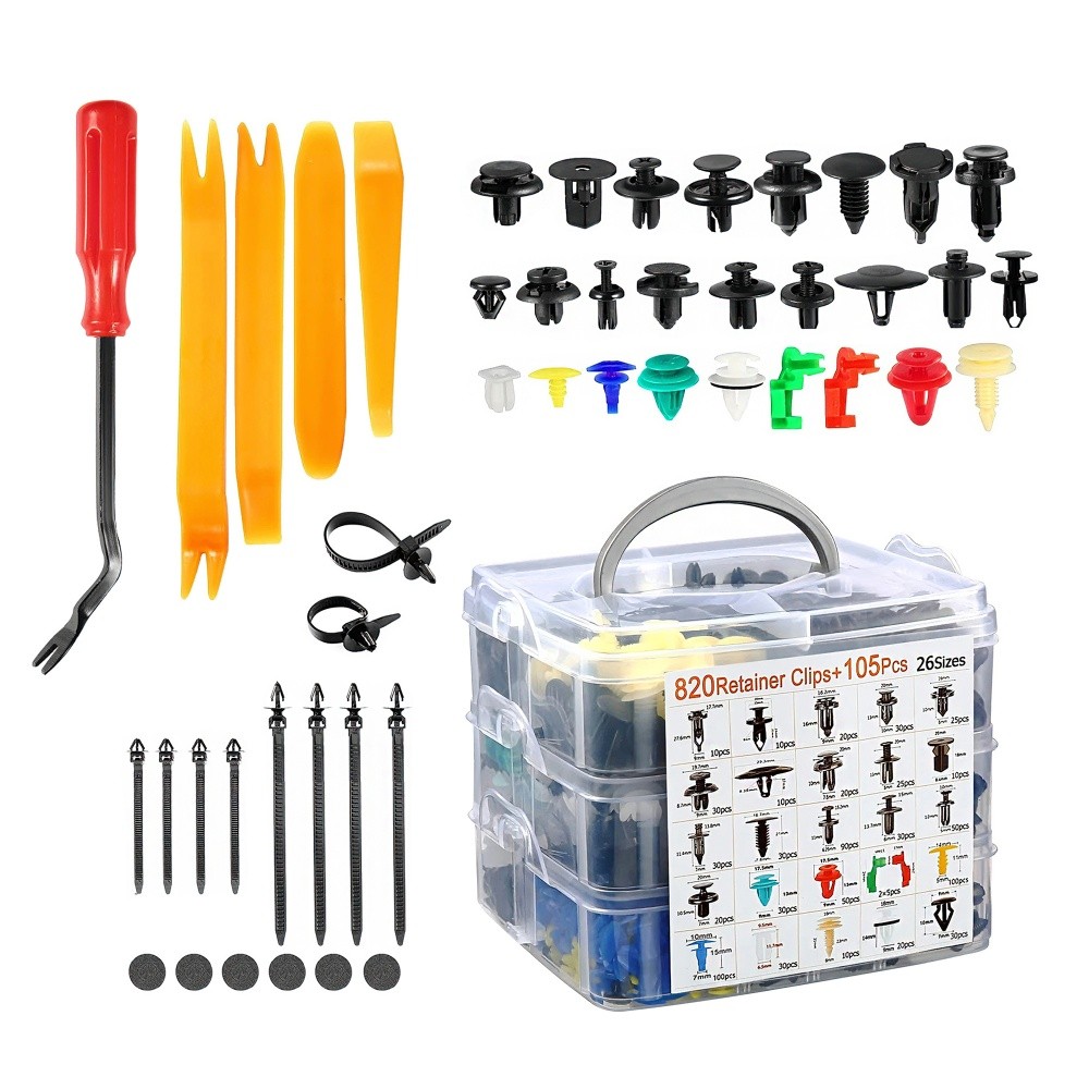 Labwork 925Pcs Car Bumper Retainer Clips Rivets Fasteners Tailgate Handle Rod