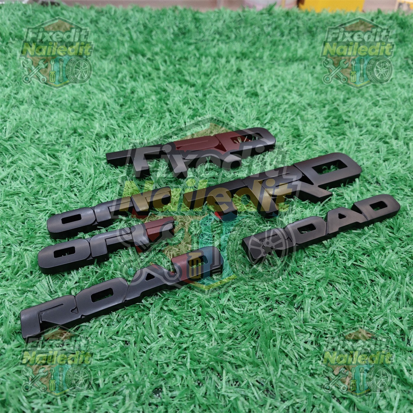 For 2014-2024 Off Road Letters Overlay Matte Blackout Emblem SIde Door 3D Badges
