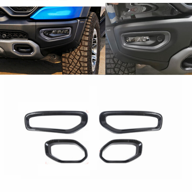 Carbon Front Fog Light Cover Trim Accessories For Dodge RAM 1500 TRX 2022 2023