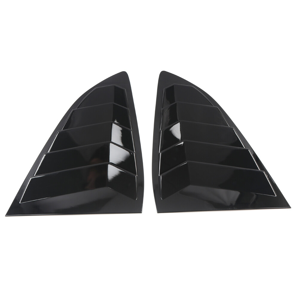Pair ABS Gloss Black Rear Window Louver Shutter Cover Trim For CRV 2017-2022