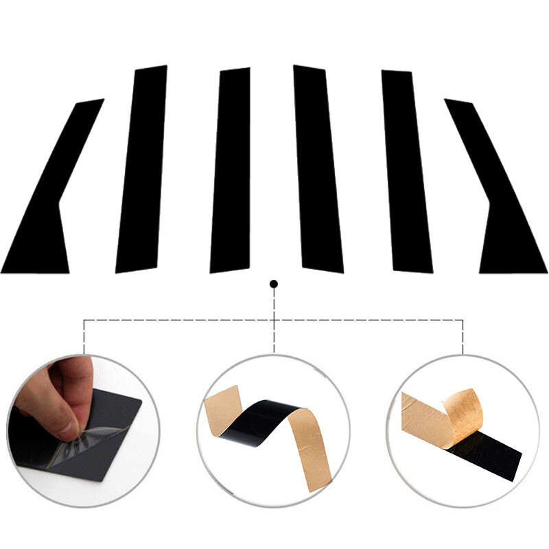 Glossy Black Fit Hyundai ix55 2007-2015 Window Pillar Posts Door Side Trim Cover