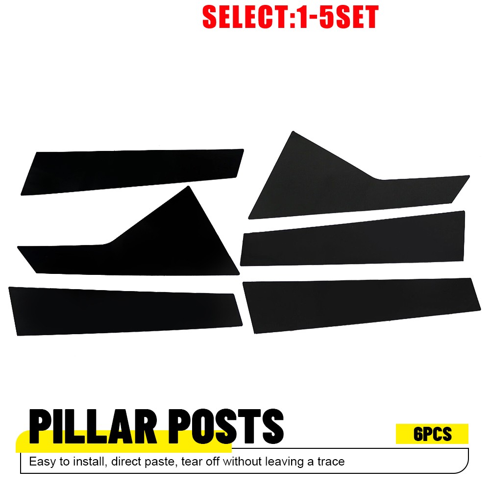 Black Pillar Posts Covers 6PCS Door Trim FOR Cadillac CT6 2016-2020 6-30X