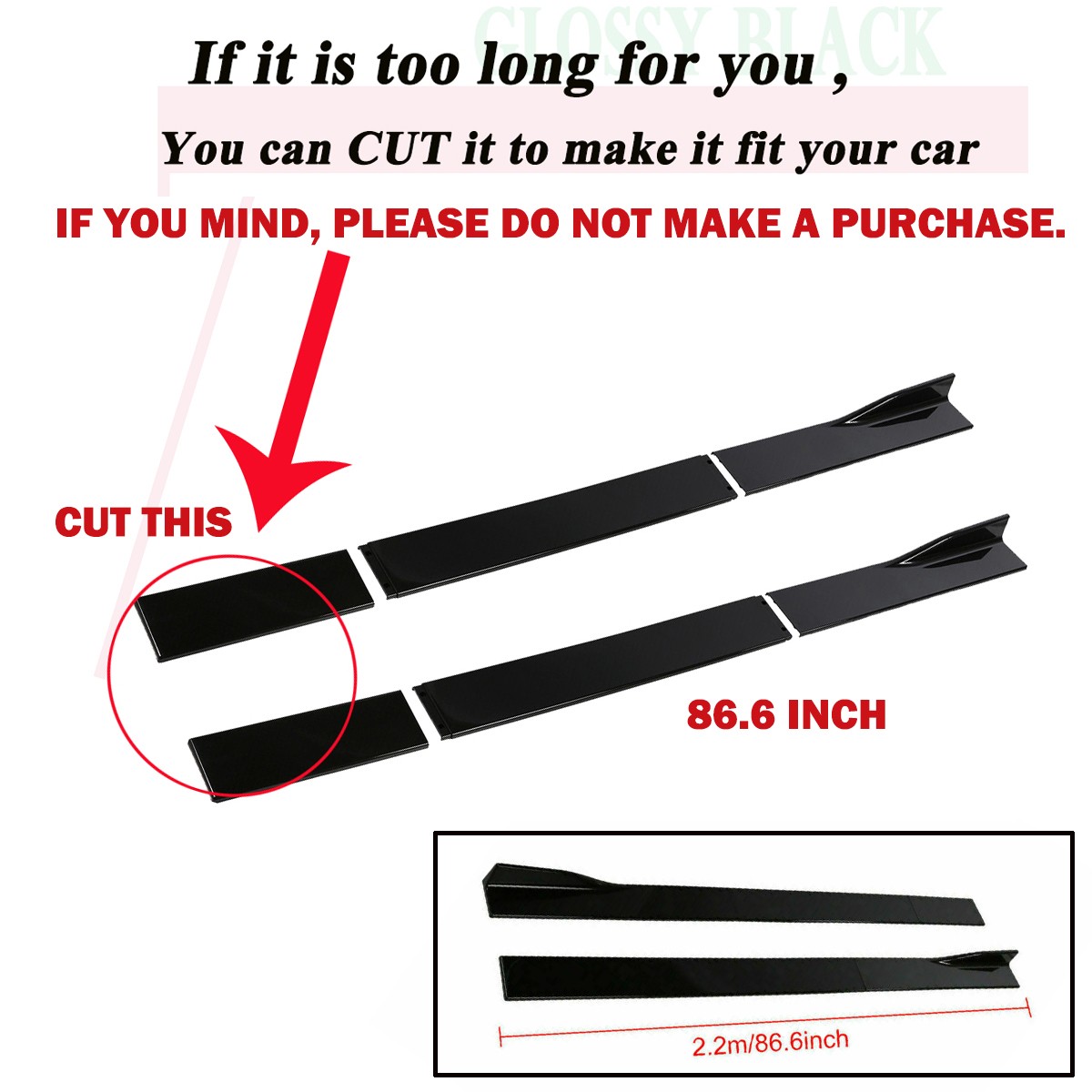 For BMW F32 F33 F36 4 Series M Sport 2014-2020 Glossy Black Side Skirt Extension