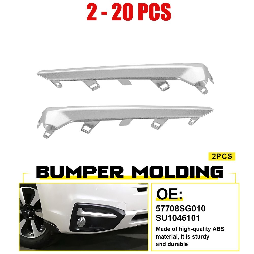 2-20X Chrome Bumper Fog Light Molding Trim Left+Right For Subaru Forester 17-18