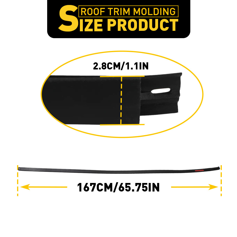 2X Roof Molding Drip Weatherstrip For Toyota Tundra Crewmax 2007-21 75552-0C060
