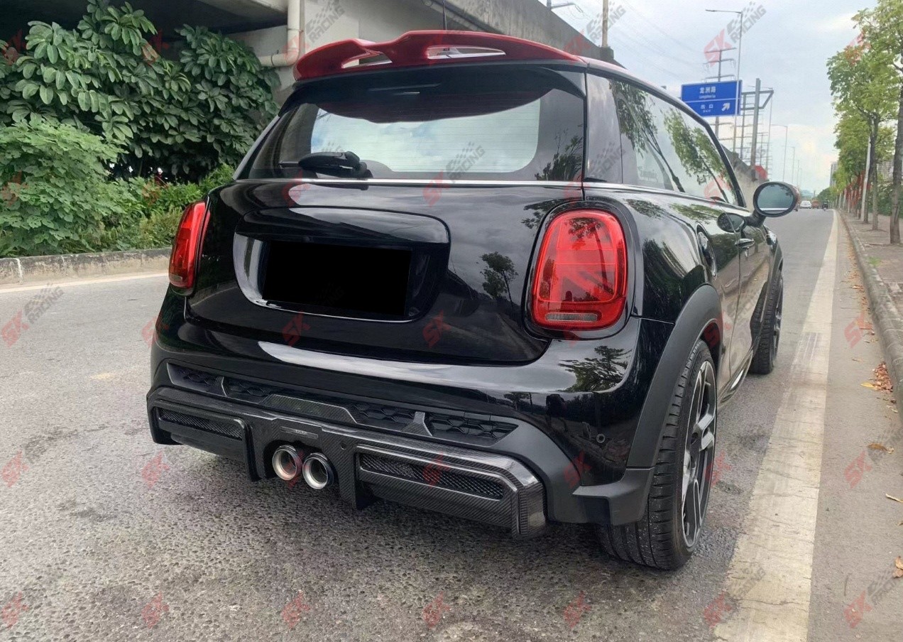 For 2022-2023 Mini Cooper F56 JCW Hatchback Carbon Front Lip Rear Diffuser Set