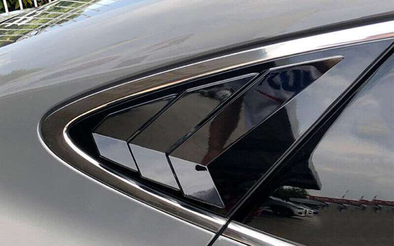 Glossy Black Side Window Louver Shutter Cover Trim For Hyundai Sonata 2020-22 1X