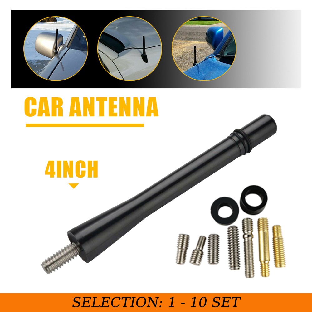 1-10 4″ Short Black Antenna Mast Fit SCION tC t C 2005-2016 AM FM Radio w/Screws