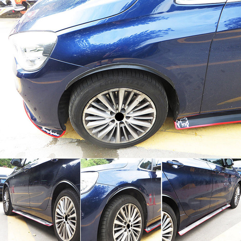 4Pcs 28.7″ Carbon Fiber Car Wheel Eyebrow Arch Protector Trim Lips Fender Flares