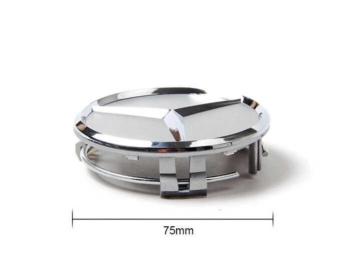 4PCS Fit- Mercedes-Benz A C E S Wheel Center Rim Hub Caps Emblem Matte Silver