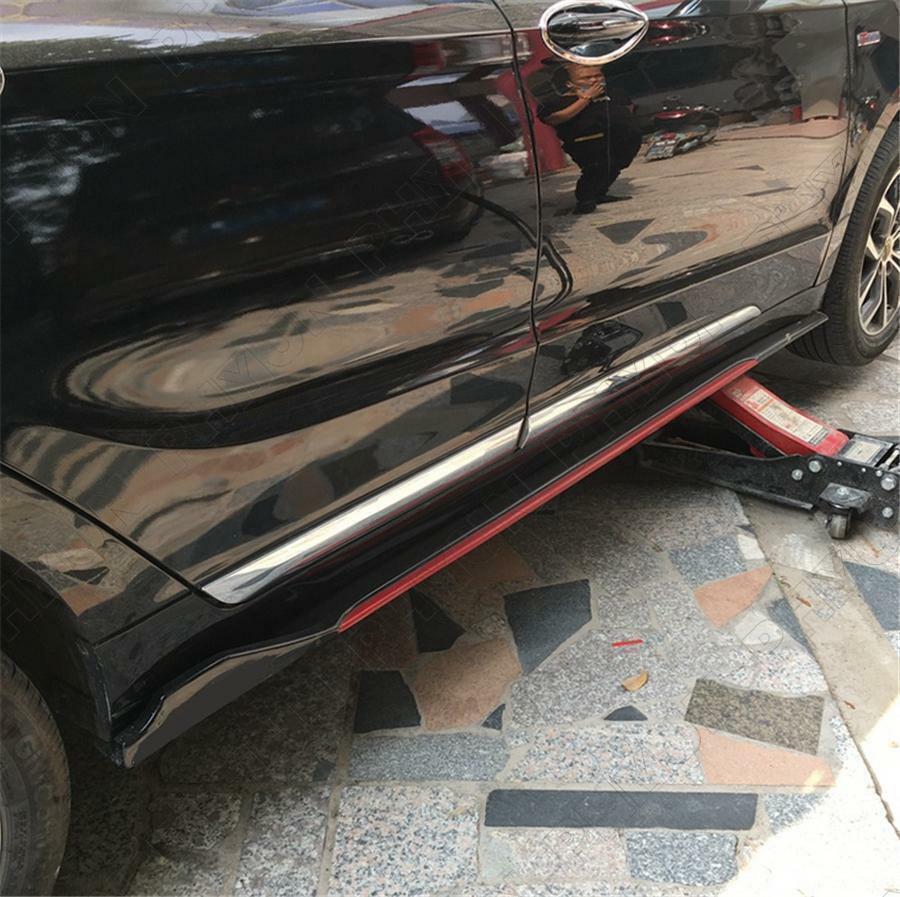 2.2m Car Side Skirts Winglet Extensions Splitters Lip Body Kit Glossy Black+Red