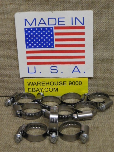 10 Hose Clamps (European Style) Auveco 16873 Universal and for General Purpose