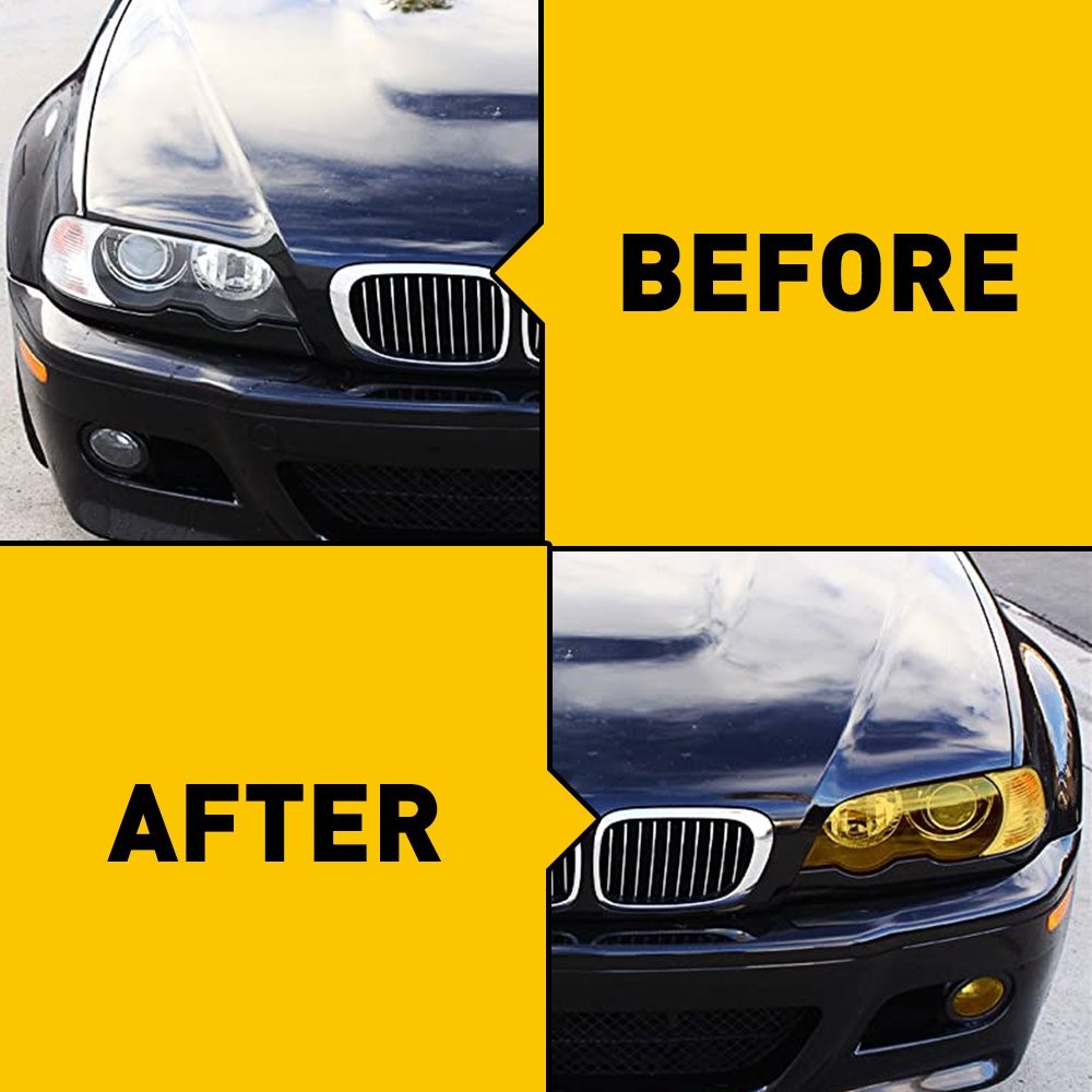 Golden Yellow 12″x72″ Headlight Taillight Fog Light Film Tint Vinyl Wrap