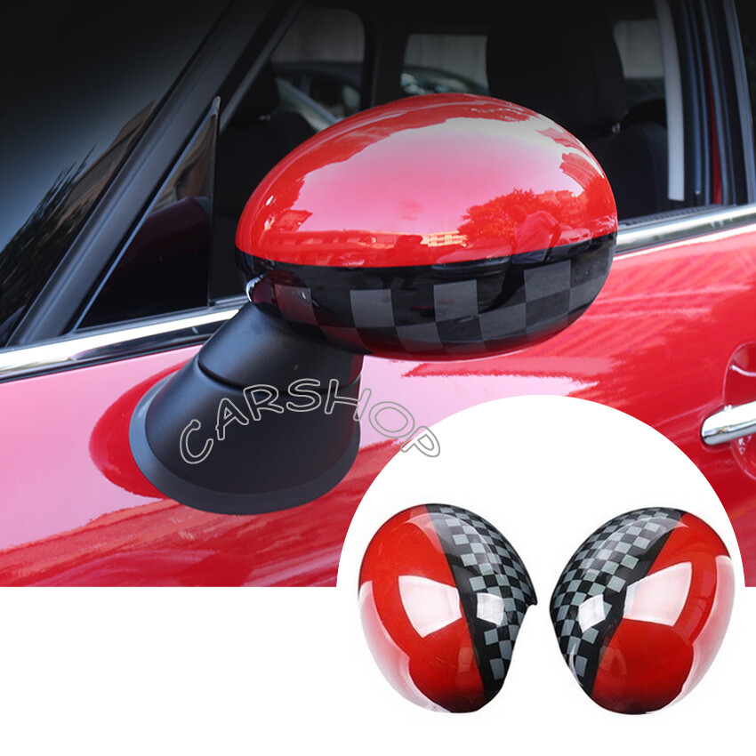 JCW Style Side Mirror Cover Caps Manual Fold For MINI Cooper R55 R56 R57 R60 R61