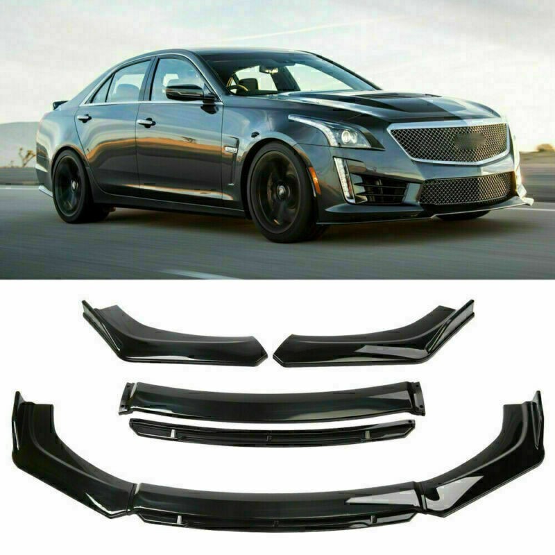 For Cadillac CT4 CT5 CT6 Front Bumper Lip Splitters Spoiler Body Kit Gloss Black