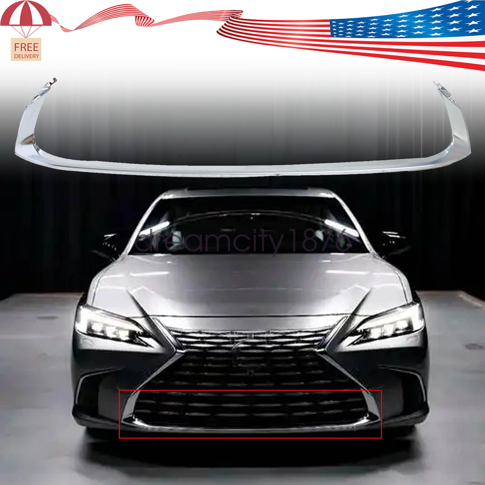 Fit 2016-2018 Lexus ES300h ES350 Base 5312206010 Front Lower Bumper Molding Trim