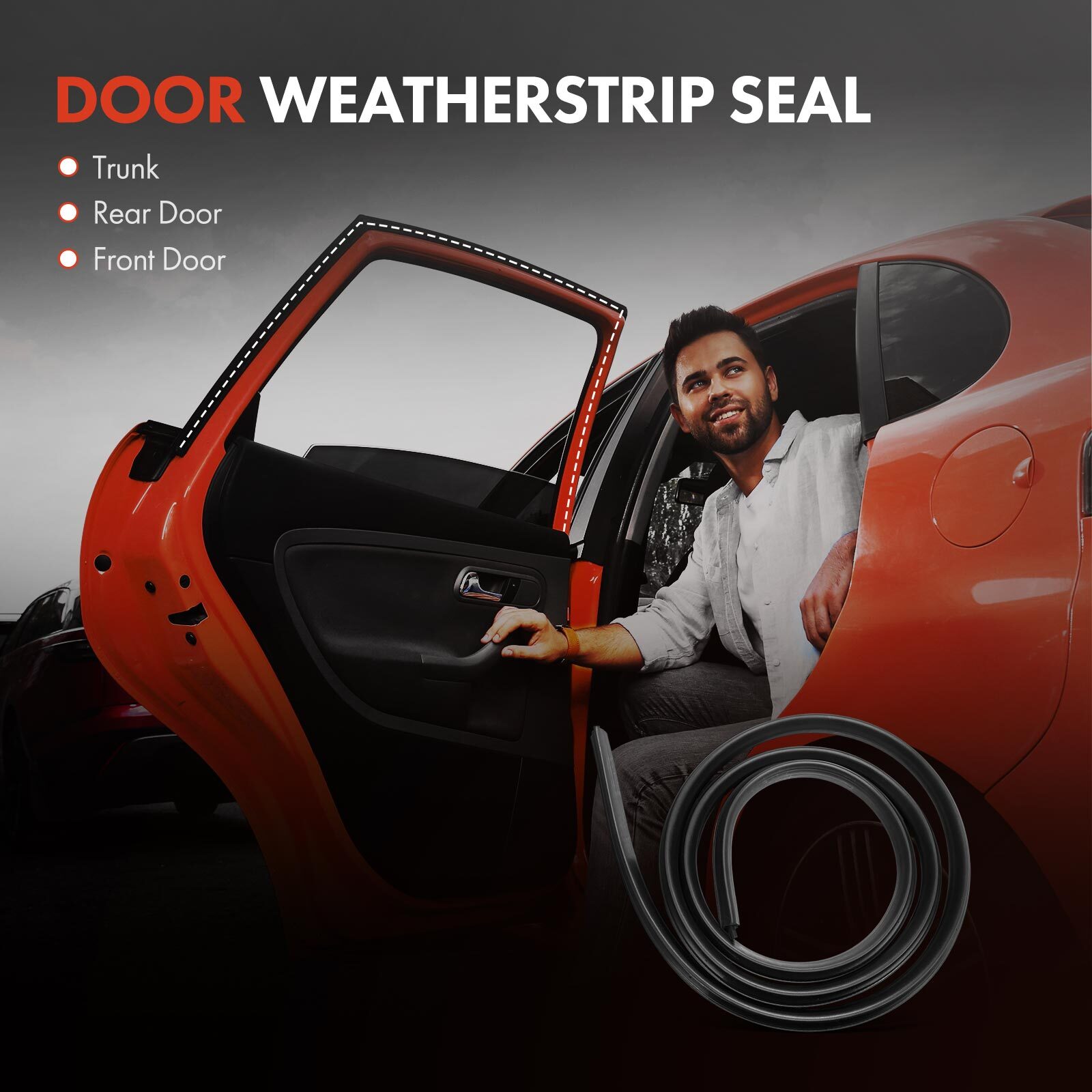 Rear Left or Right Door Weatherstrip Seal for Chevy Suburban 1500 GMC Cadillac