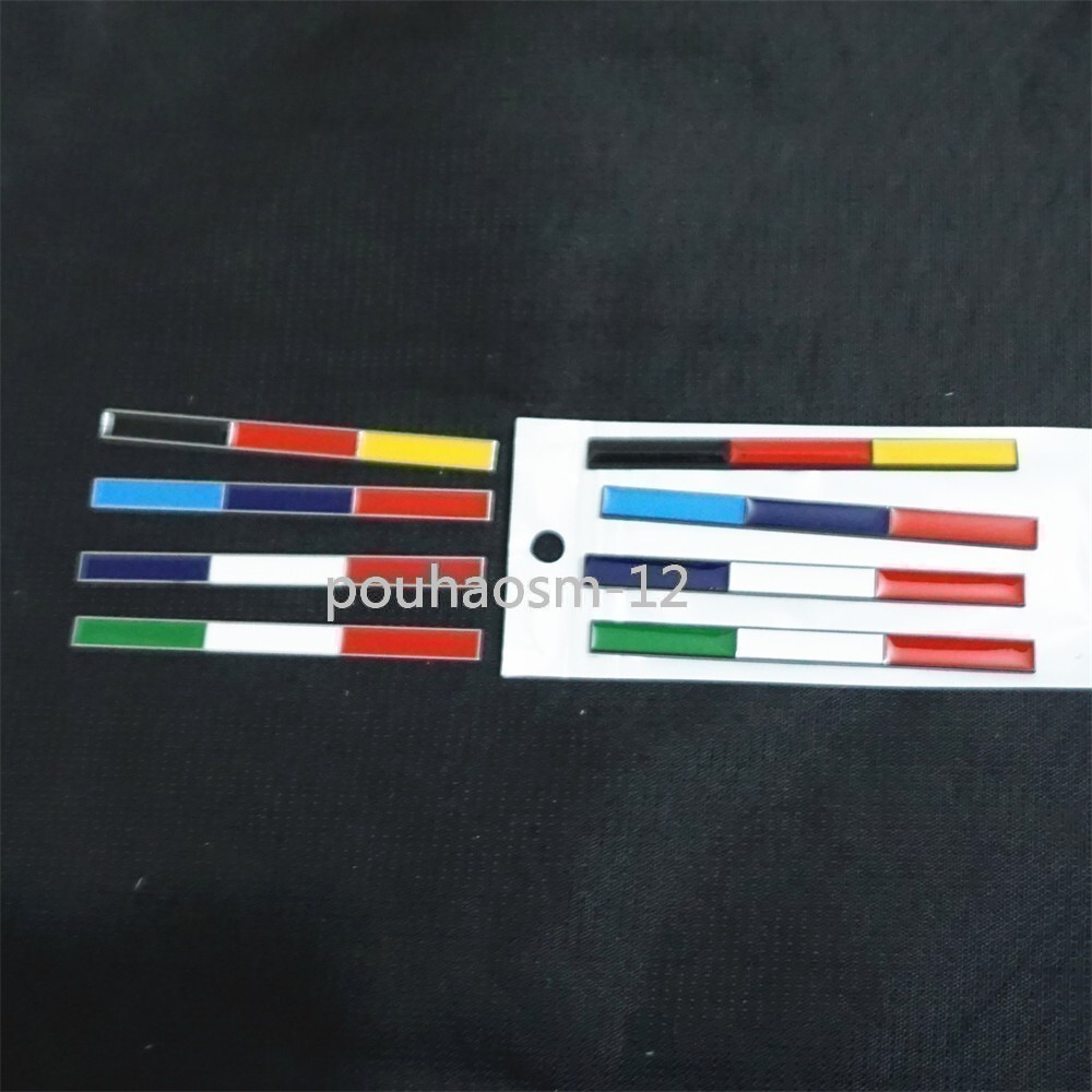 2x Matte Red Left USA Flag Black Metal Emblem Sticker Badge Decal America Sports