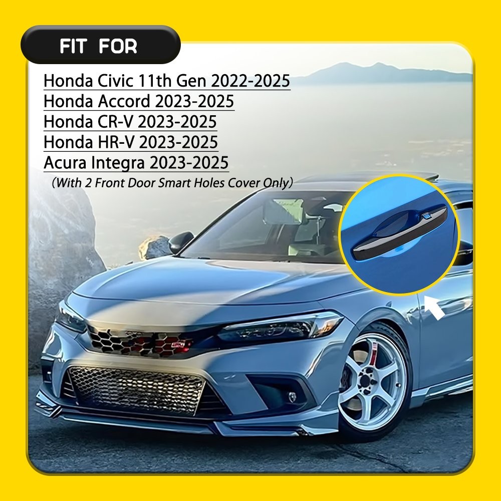 Fit Honda Civic 11th Gen 2022-2025 Gloss Black Door Handle Covers Trim Set 4-40X